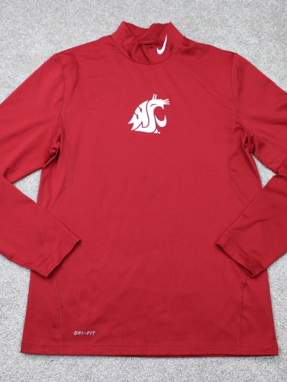 Nike Washington State Shirt Mens Large Red Dri-Fit Turtleneck Mock Neck NCAA L/S